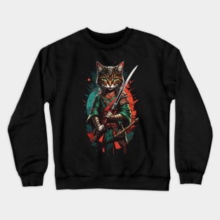 Japanese style cat art Crewneck Sweatshirt